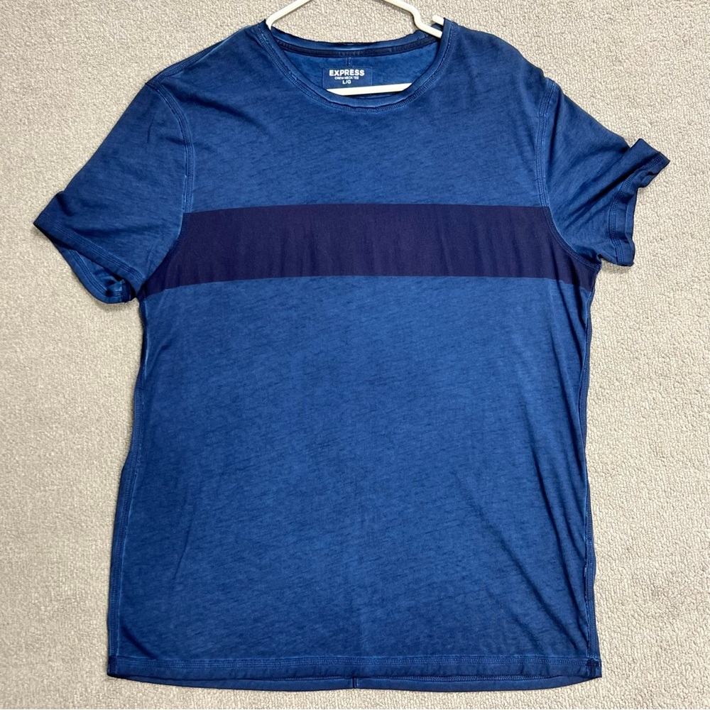 Express Crew Neck Blue Tee Large